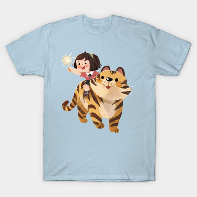 Girl with a tiger T-Shirt by Nina Nill